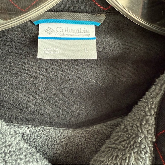 Columbia Jacket Men Large Shacket Sherpa Lined Wool Blend Flannel Plaid Red Blk - Picture 14 of 14